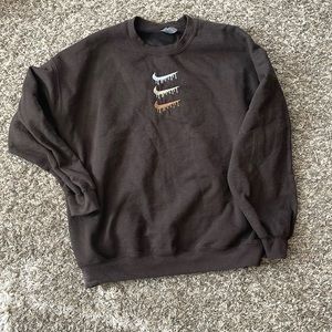 Brown Nike embroidered Crewneck